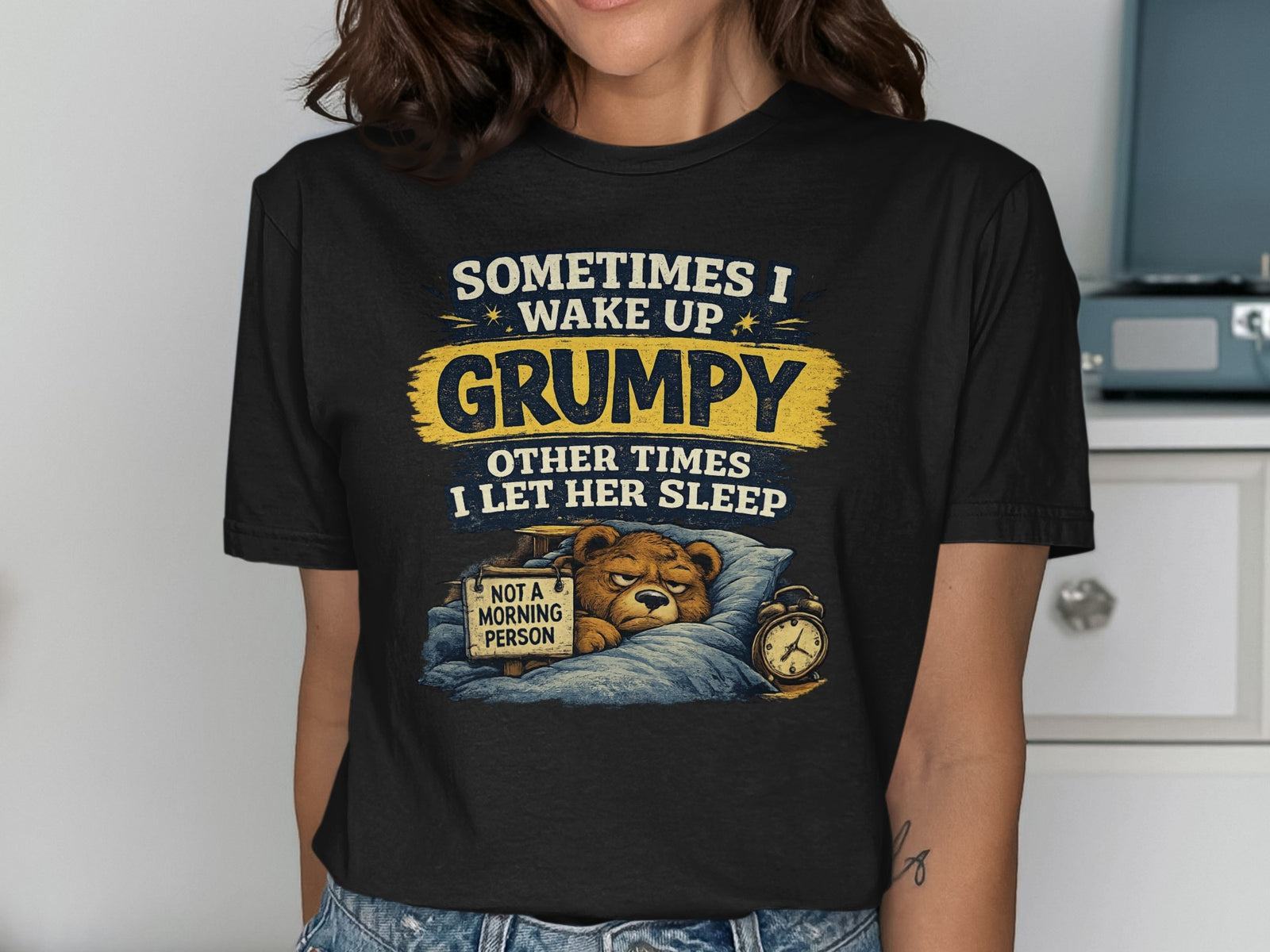 Grumpy Bear T-Shirt | Not A Morning Person Physical Item StupidShirts.com