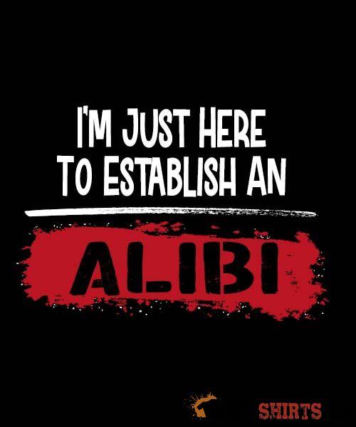 Establish An Alibi Funny T-Shirt | StupidShirts.com Unisex T-Shirt StupidShirts.com