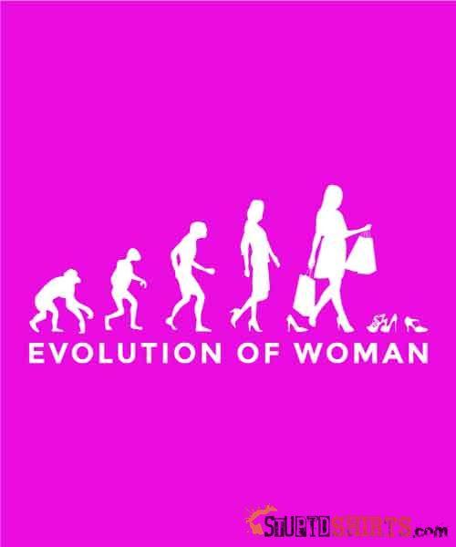 Evolution Of Woman Funny Shopping Tee Unisex T-Shirt StupidShirts.com