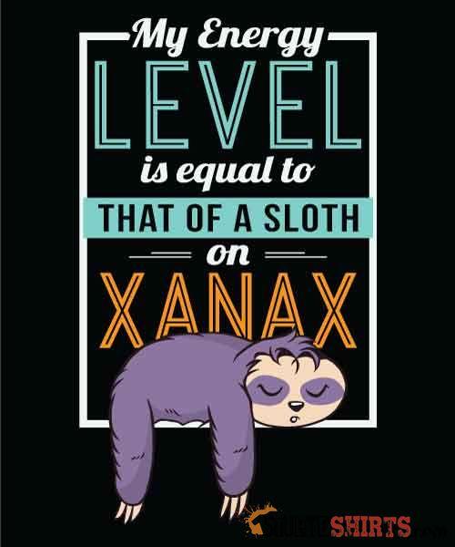 Energy Level Of A Sloth Funny Lazy Tee | StupidShirts.com Unisex T-Shirt StupidShirts.com