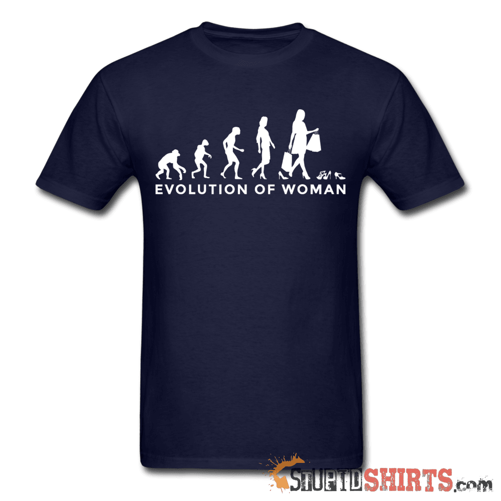 Evolution Of Woman Funny Shopping Tee Unisex T-Shirt StupidShirts.com