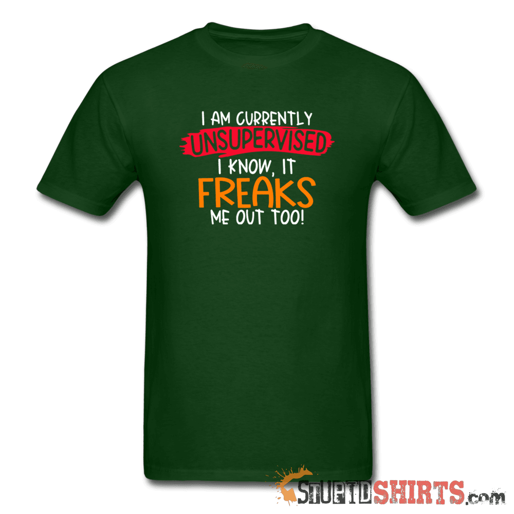 I'm Currently Unsupervised Funny T-Shirt | StupidShirts.com Unisex T-Shirt StupidShirts.com
