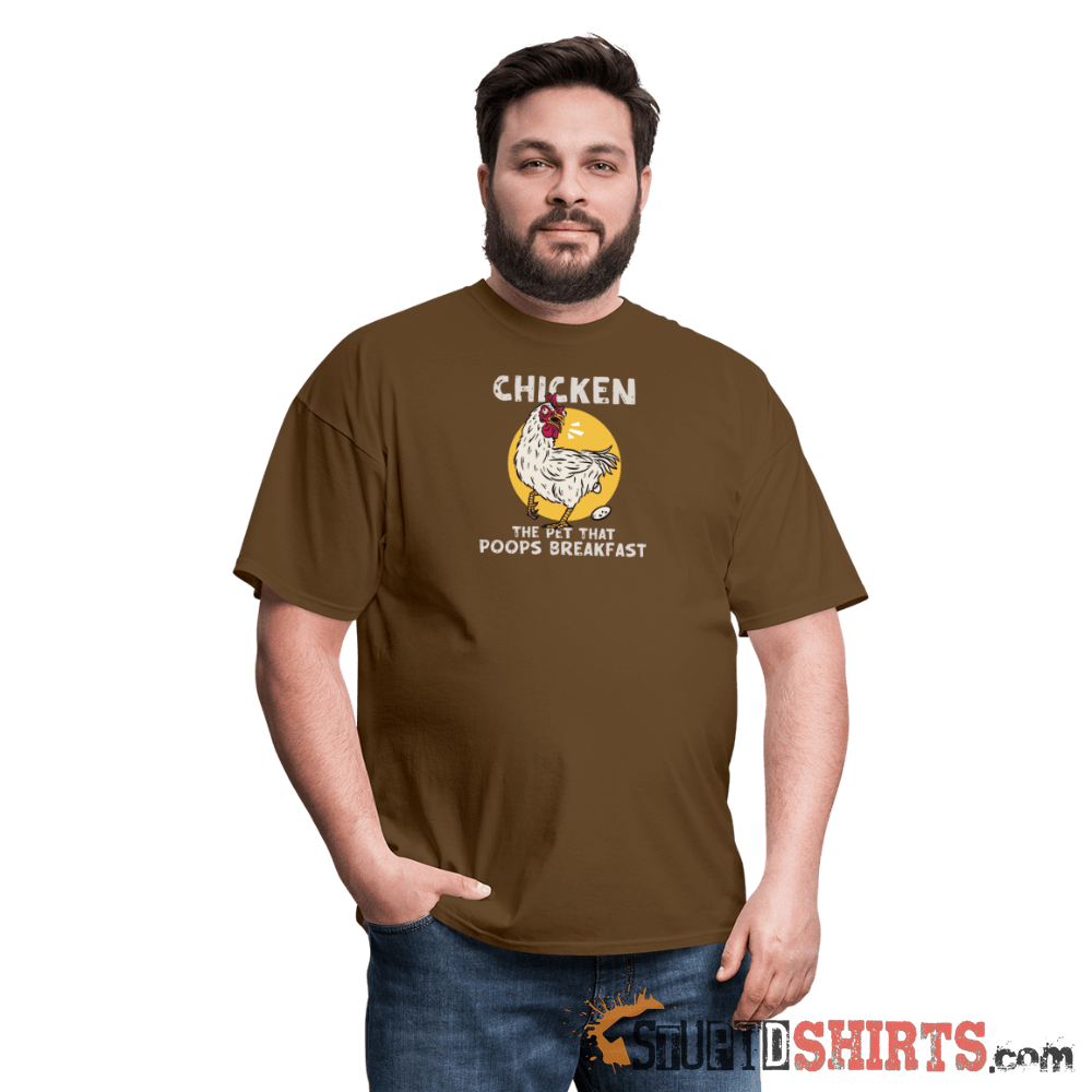 The Pet That Poops Breakfast Funny Chicken Tee Unisex T-Shirt StupidShirts.com
