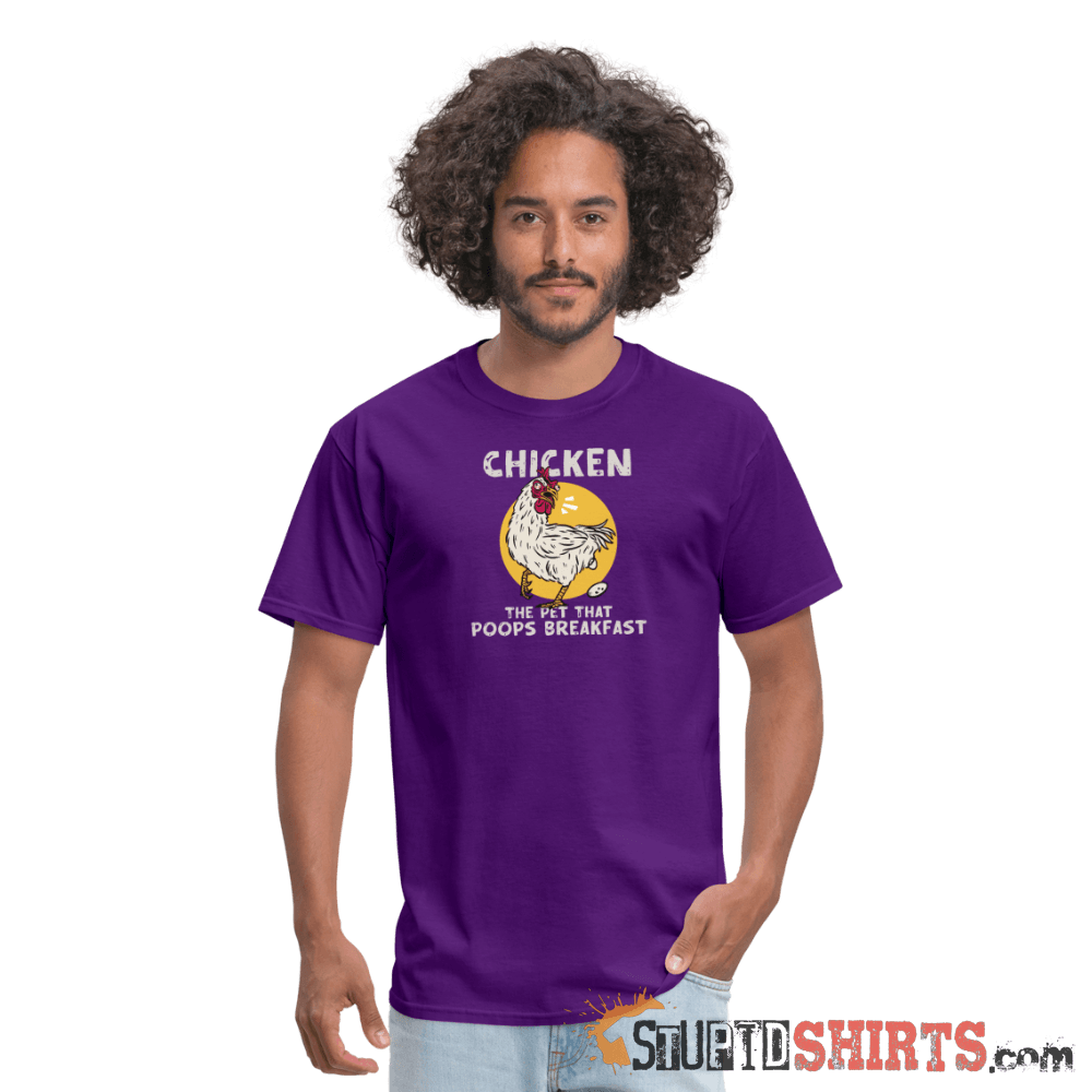 The Pet That Poops Breakfast Funny Chicken Tee Unisex T-Shirt StupidShirts.com