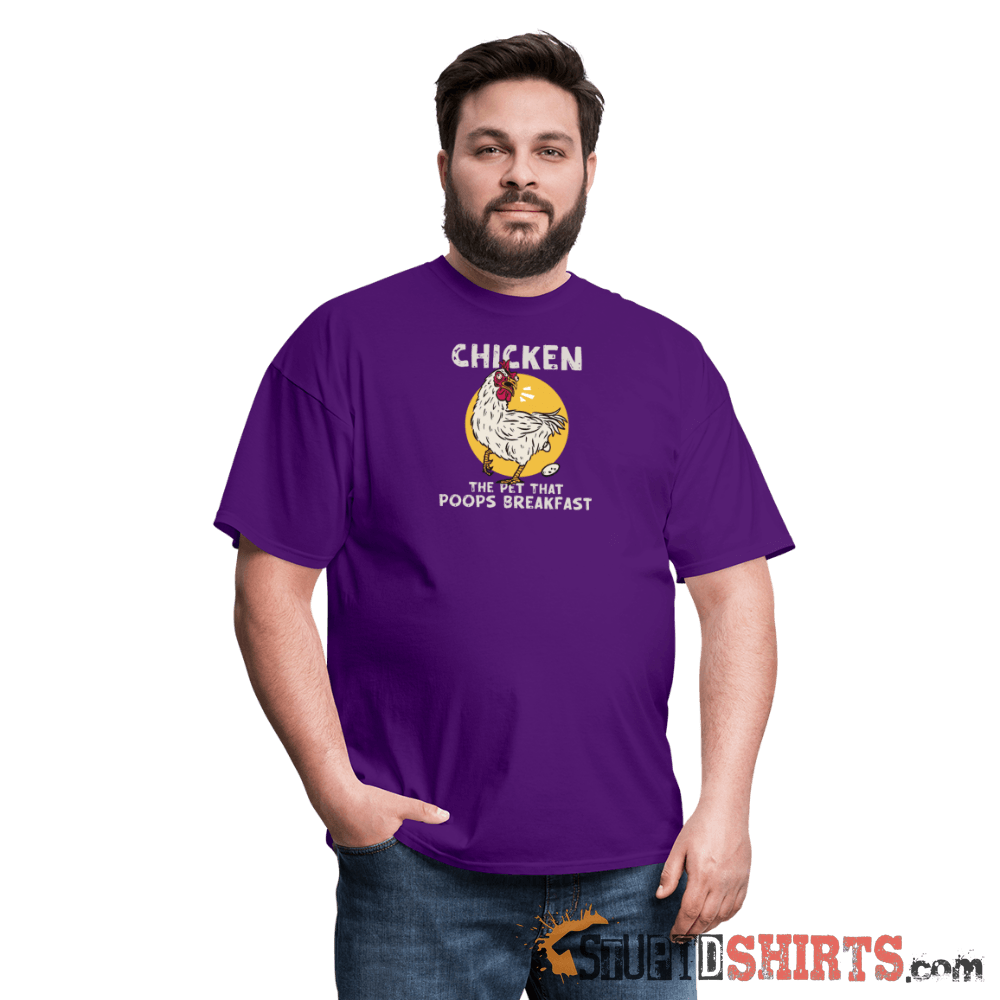 The Pet That Poops Breakfast Funny Chicken Tee Unisex T-Shirt StupidShirts.com