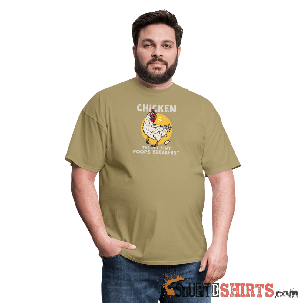 The Pet That Poops Breakfast Funny Chicken Tee Unisex T-Shirt StupidShirts.com