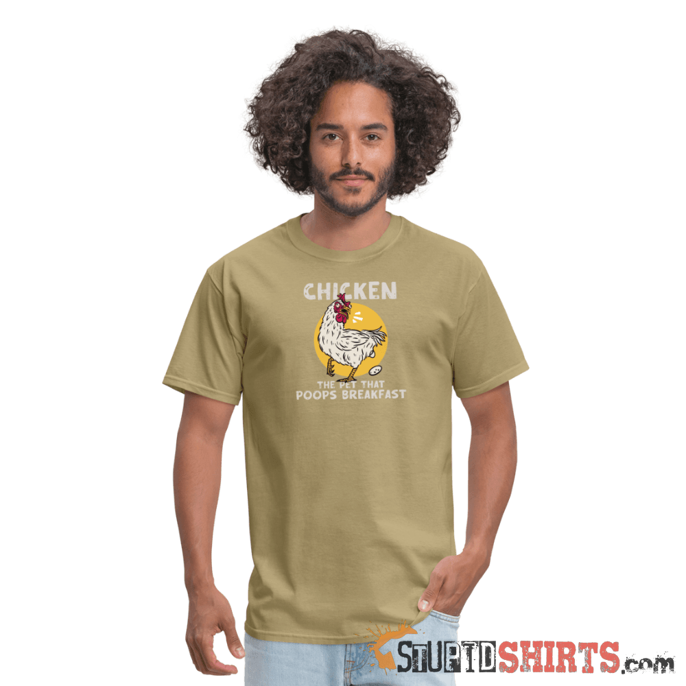 The Pet That Poops Breakfast Funny Chicken Tee Unisex T-Shirt StupidShirts.com
