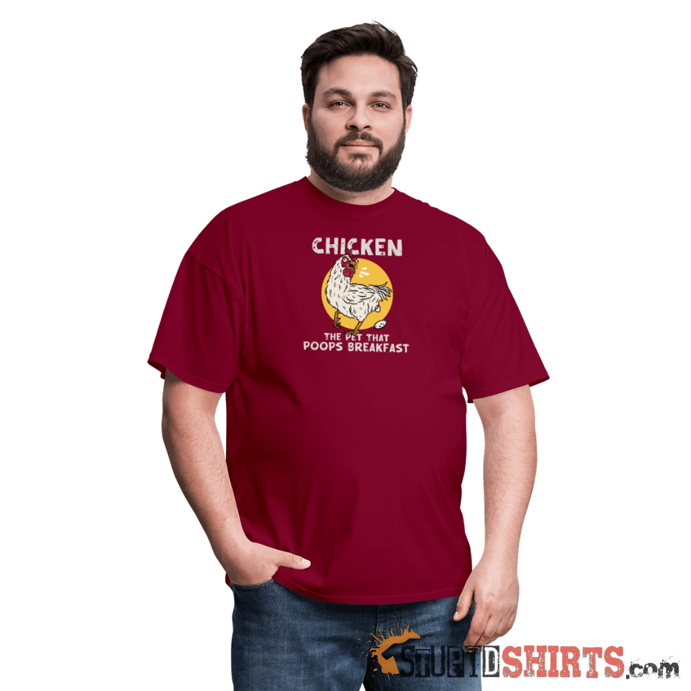 The Pet That Poops Breakfast Funny Chicken Tee Unisex T-Shirt StupidShirts.com