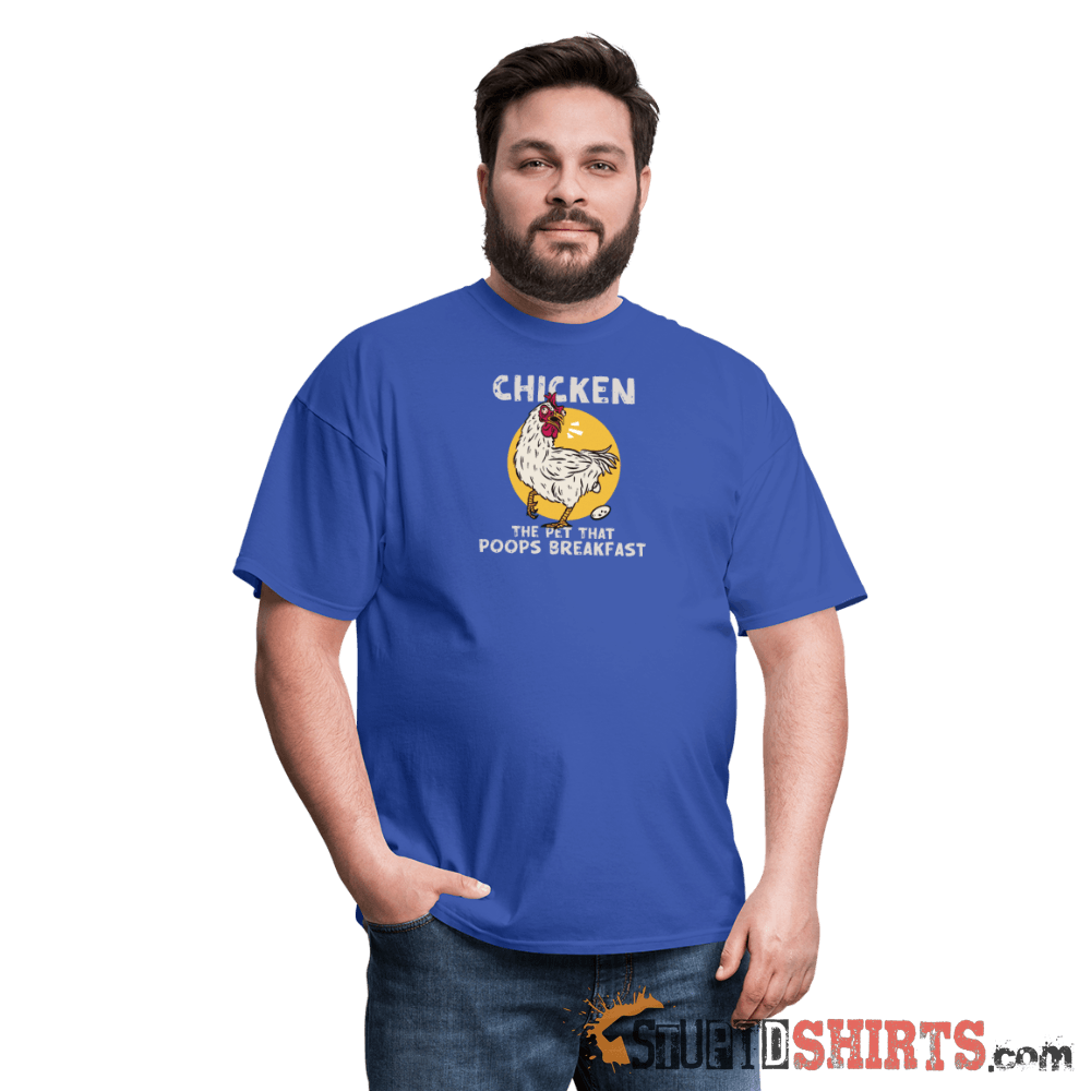The Pet That Poops Breakfast Funny Chicken Tee Unisex T-Shirt StupidShirts.com