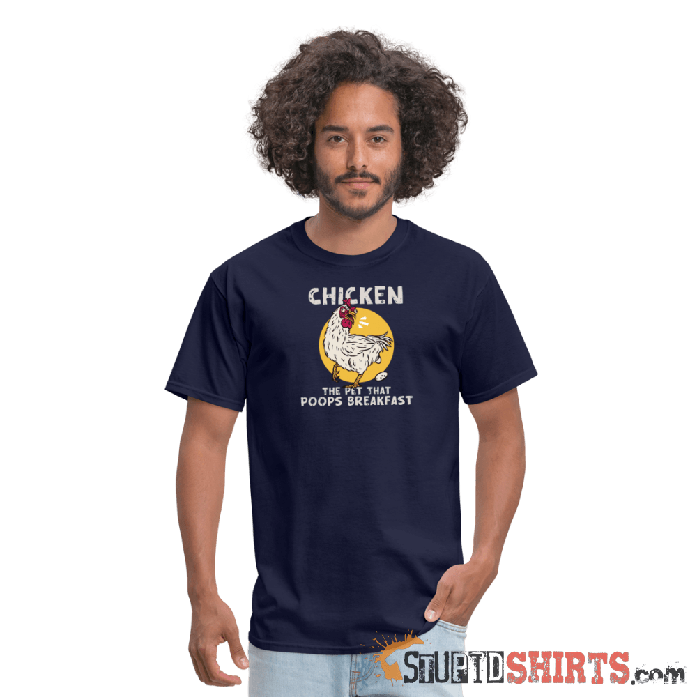 The Pet That Poops Breakfast Funny Chicken Tee Unisex T-Shirt StupidShirts.com