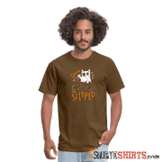 He Slipped - Men's T-Shirt Men's T-Shirt StupidShirts.com