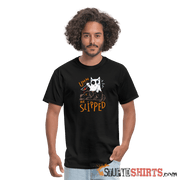 He Slipped - Men's T-Shirt Men's T-Shirt StupidShirts.com