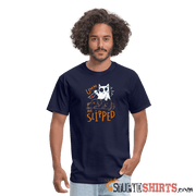 He Slipped - Men's T-Shirt Men's T-Shirt StupidShirts.com